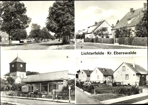 Ak Lichterfelde Schorfheide Brandenburg, Einkaufszentrum, Strassenansichten