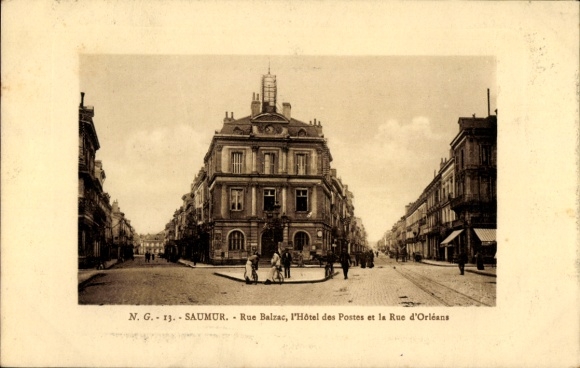 PC Saumur Maine et Loire, Rue Balzac, Hotel des Postes, Rue d'Orleans