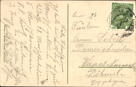 Postcard Litoměřice Leitmeritz region Ústí, kk Landwehr barracks and military hospital