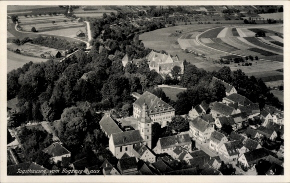 Postcard Jagsthausen an der Jagst Württemberg, aerial photograph