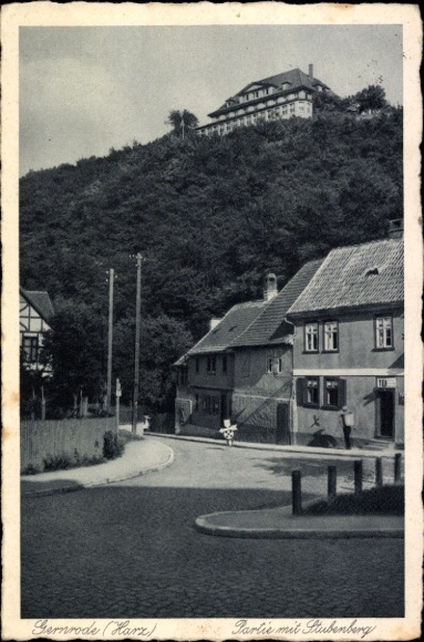 Ak Gernrode Quedlinburg in de Harz, straatbeeld met Stubenberg