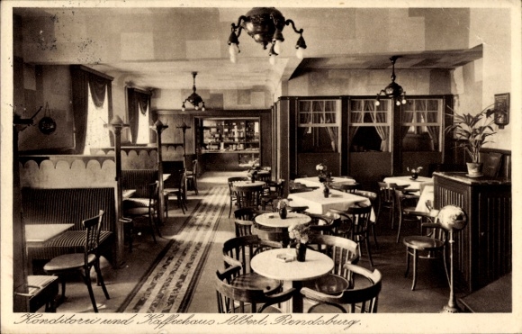 Postcard Rendsburg in Schleswig Holstein, Confectionery and Coffee House Albert, Eisenbahnstraße 3-4