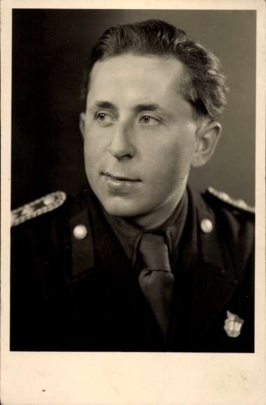 Photo KVP Police GDR, policeman in uniform
