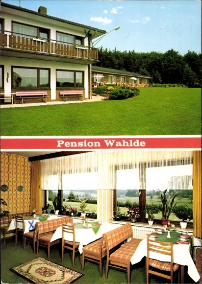 Ansichtkaart Neuenkirchen Vörden in Nedersaksen, Pension Wahlde, interieur, eigenaar M. Jans Wenstrup