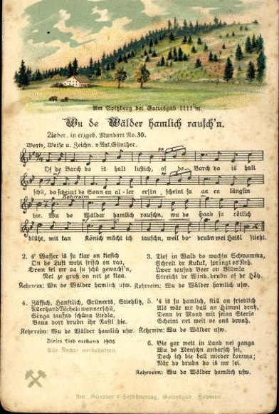 30 individual song cards, Anton Günther