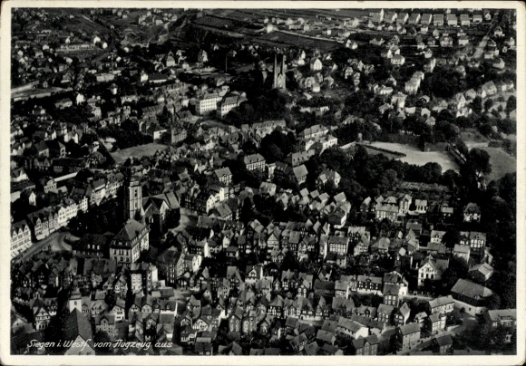 Postcard Siegen in Westphalia, total view, aerial photograph