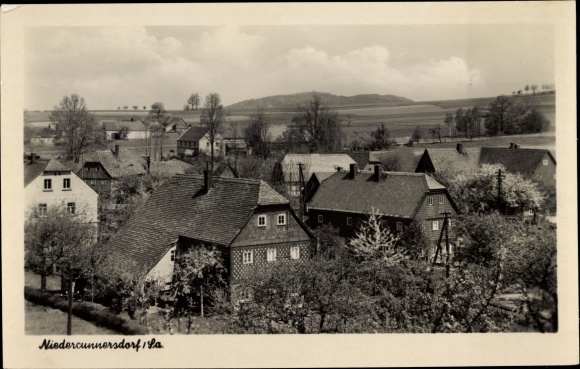 Ansichtkaart Niedercunnersdorf Kottmar in Oberlausitz, uitzicht op de Löbauer Berg