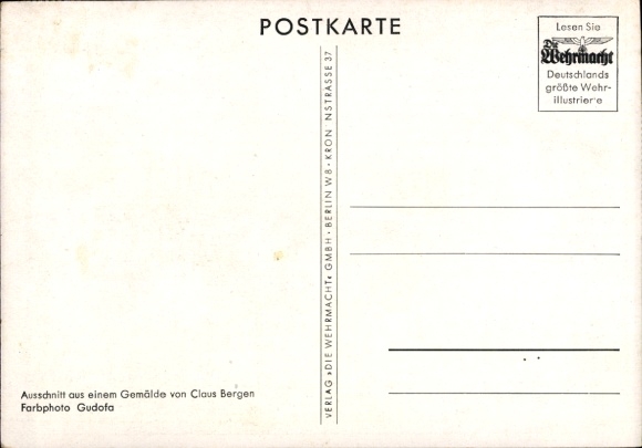 Artist Postcard Bergen, Claus, Air Combat in War, German Fighter Planes