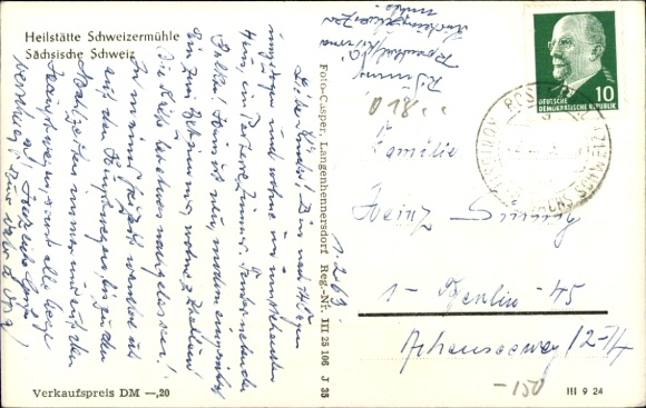 Ak Schweizermühle Rosenthal Bielatal Saksisch Zwitserland, sanatorium Schweizermühle, gebouw met...