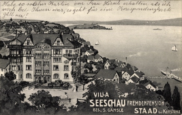 Ak Staad Konstanz am Bodensee, Villa Seeschau, Fremdenpension