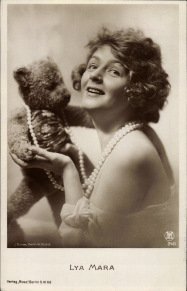 Postcard Actress Lya Mara, Portrait, Teddy