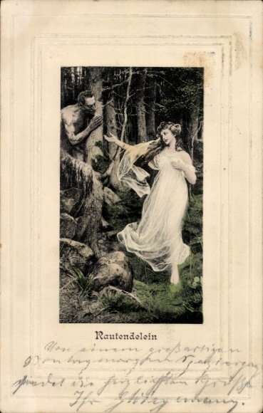 Passepartout Ak Rautendelein, Die versunkene Glocke, Gerhart Hauptmann