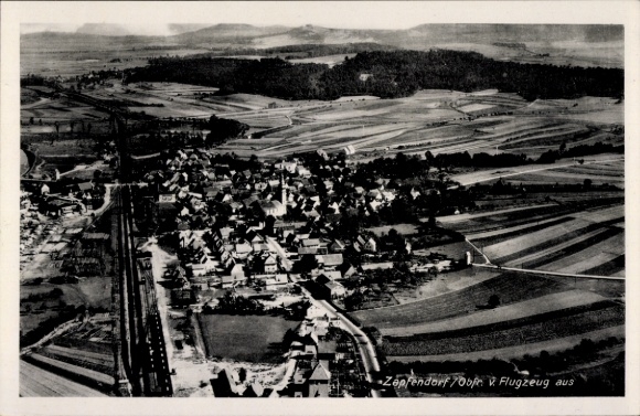 Ansichtkaart Zapfendorf in Opper-Franken, luchtfoto