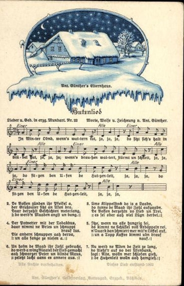 31 individual song cards, Anton Günther