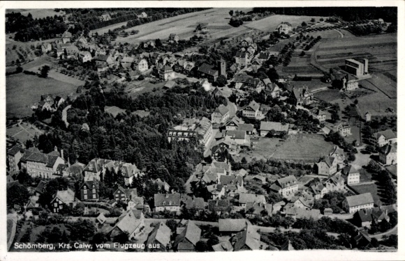 Ak Schömberg in het noordelijke Zwarte Woud, luchtfoto
