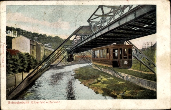 Postcard Elberfeld Barmen Wuppertal, the suspension railway