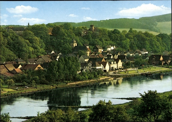 Postcard Herstelle Beverungen an der Weser, Panorama