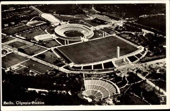 PC Berlin Charlottenburg Westend, aerial photograph, Olympic Stadium, Dietrich Eckardt stage