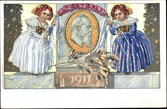 Postwaardestukken kunstenaarskaart Diez, M., prins-regent Luitpold van Beieren 1911, 5 Pfennig