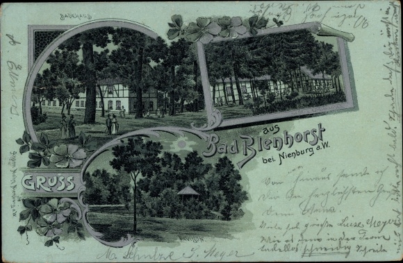 Moonlight Chromo-Litho Bad Blenhorst Balge Lower Saxony, bathhouse, guest and lodging houses, pavilion