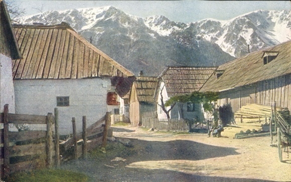 Postcard Schneebergdörfl Lower Austria, village motif