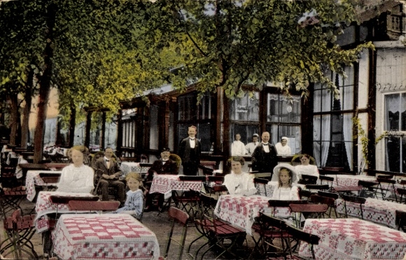 Ansichtkaart Hamburg Nord Ohlsdorf, restaurant, tuin
