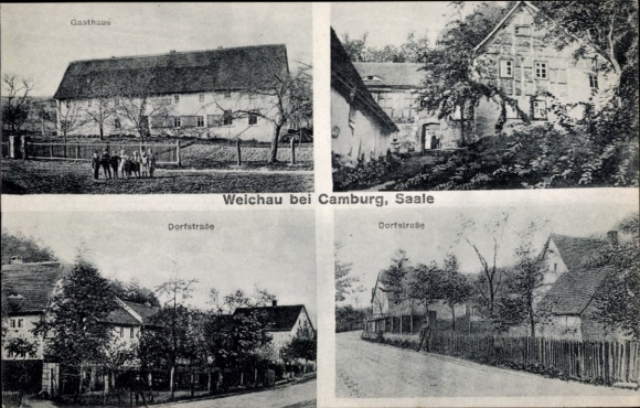 KP Weichau Schönburg an der Saale, zajazd, ulica wiejska, fragmenty ulicy w mieście