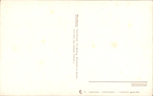 Postcard Lutherstadt Eisenach in Thuringia, Wartburg, Saint Elisabeth in prayer