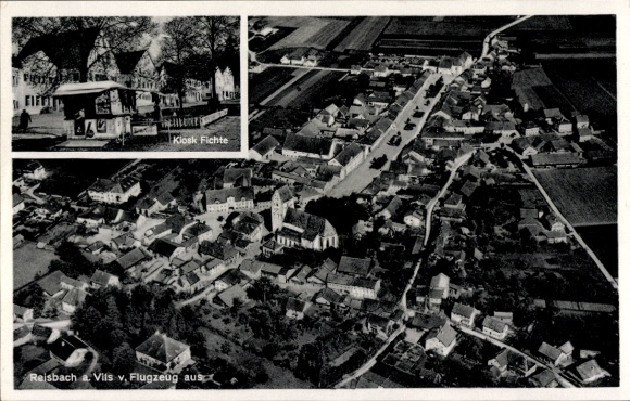 Ak Reisbach an der Vils Niederbayern, Fliegeraufnahme, Kiosk Fichte