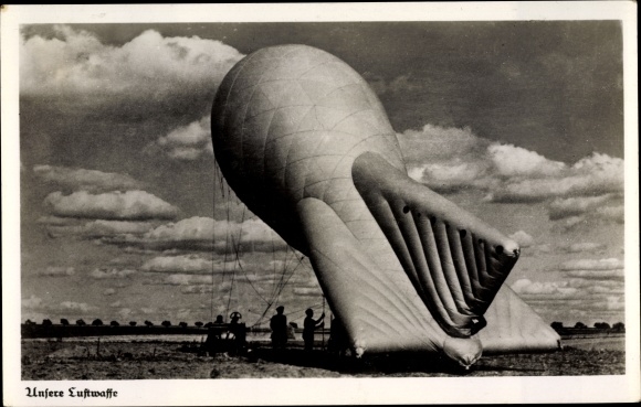 Ak Sperrballon am Boden, Deutsche Luftwaffe