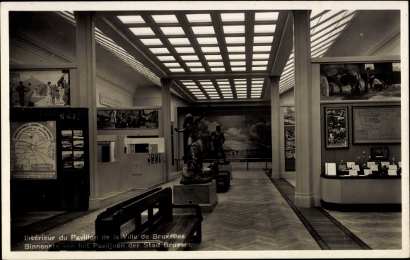 KP Bruxelles Bruksela, ekspozycja 1935, wnętrze Pavilion de la Ville de Bruxelles