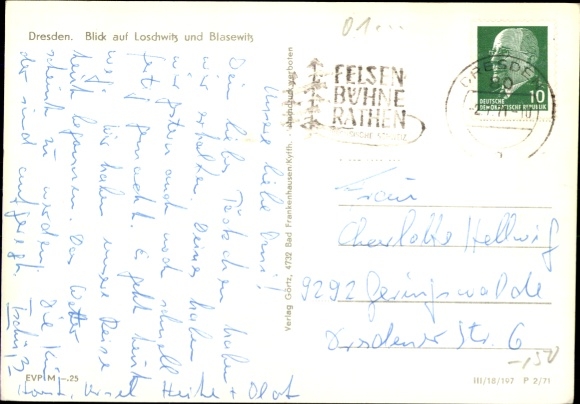 Postcard Dresden Blasewitz, panoramic view of Loschwitz and Blasewitz, bridge, city view