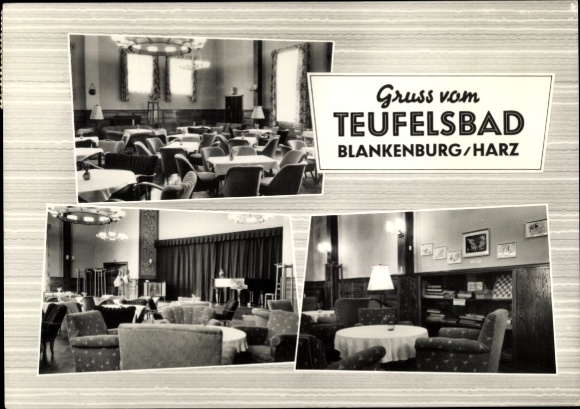 Postcard Blankenburg am Harz, Teufelsbad, club room