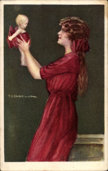 Artist Postcard Corbella, T., Mother with Child, 357 - 1