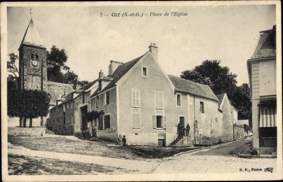 Ak Gif Essonne, Place de l'Eglise
