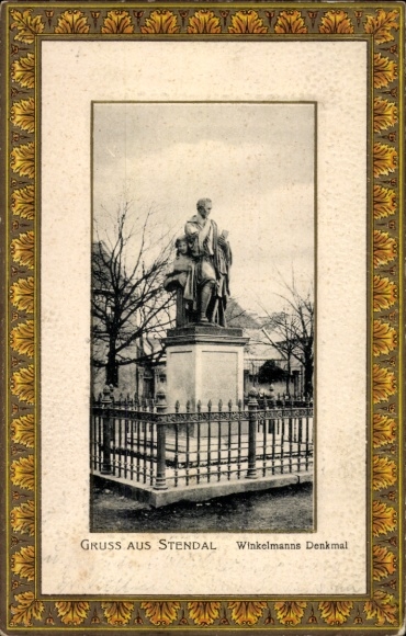 Präge Passepartout Ak Stendal in der Altmark, Winkelmanns-Denkmal