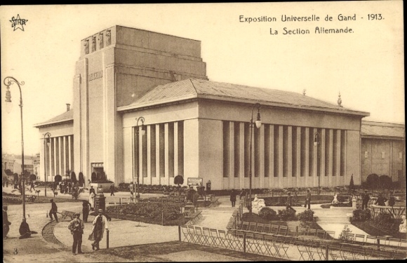Postcard Gand Gent East Flanders, World Exhibition 1913, German Section