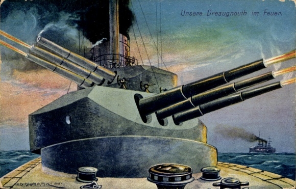 Künstler Ak KuK-Marine, Kriegsschiff Viribus Unitis