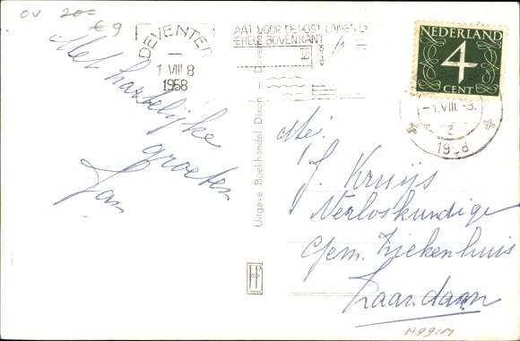 Postcard Deventer Overijssel Niederlande, Station