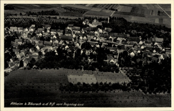 Postcard Altheim near Riedlingen on the Danube Württemberg, aerial photograph