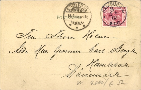 Postcard Hamburg Eimsbüttel Harvestehude, Frauenthal, Hagedornstraße, tram