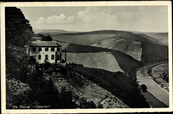 Postcard Kastel Staadt in Rhineland-Palatinate, view of the Klause, Saartal