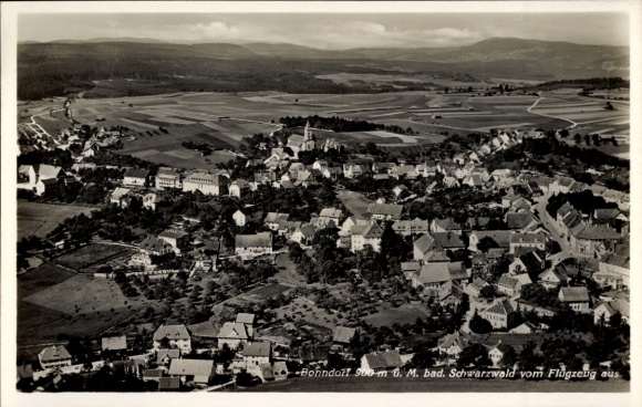 Postcard Bonndorf in the Black Forest, aerial photograph