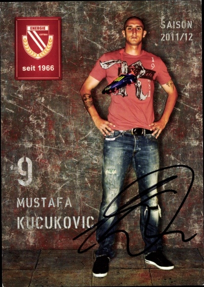 Autogrammkarte Fußballer Mustafa Kucukovic, FC Energie Cottbus, Autogramm