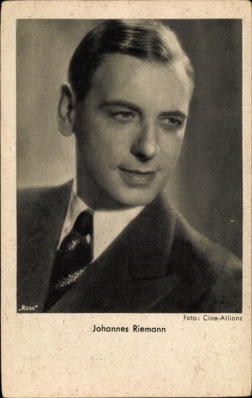 Postcard actor Johannes Riemann, portrait, Ross Verlag