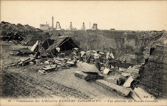 Postcard Angers Maine et Loire, Commission des Ardoiseres, Vue generale des Grands Carreaux