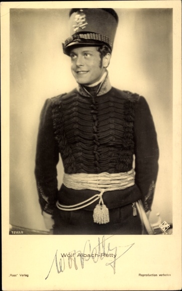 Postcard actor Wolf Albach-Retty, portrait, Ross Verlag 7202/1, autograph