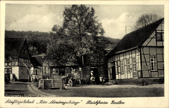 Postcard Morungen Sangerhausen Südharz, Restaurant zur Morungburg, excursion restaurant, photographer: Curt Schmid
