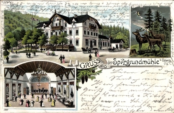 Chromo-Litho Coswig in Saxony, Spitzgrundmühle, interior view