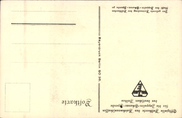 Artist Postcard Amtsberg, Otto, Defying all powers, preserving the work, Zeppelin Eckener donation